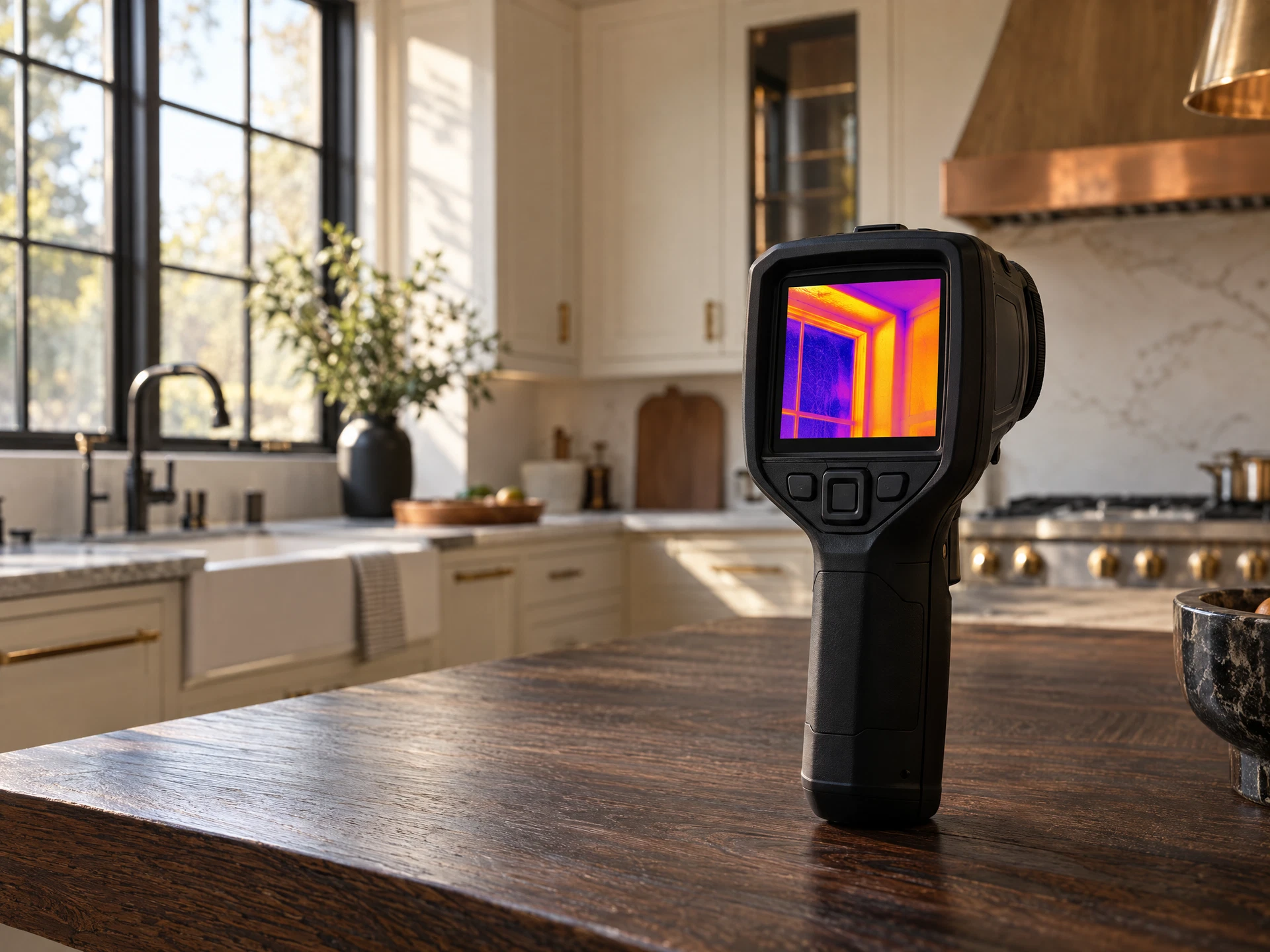 Thermal imaging camera illustrating technology used in home inspections